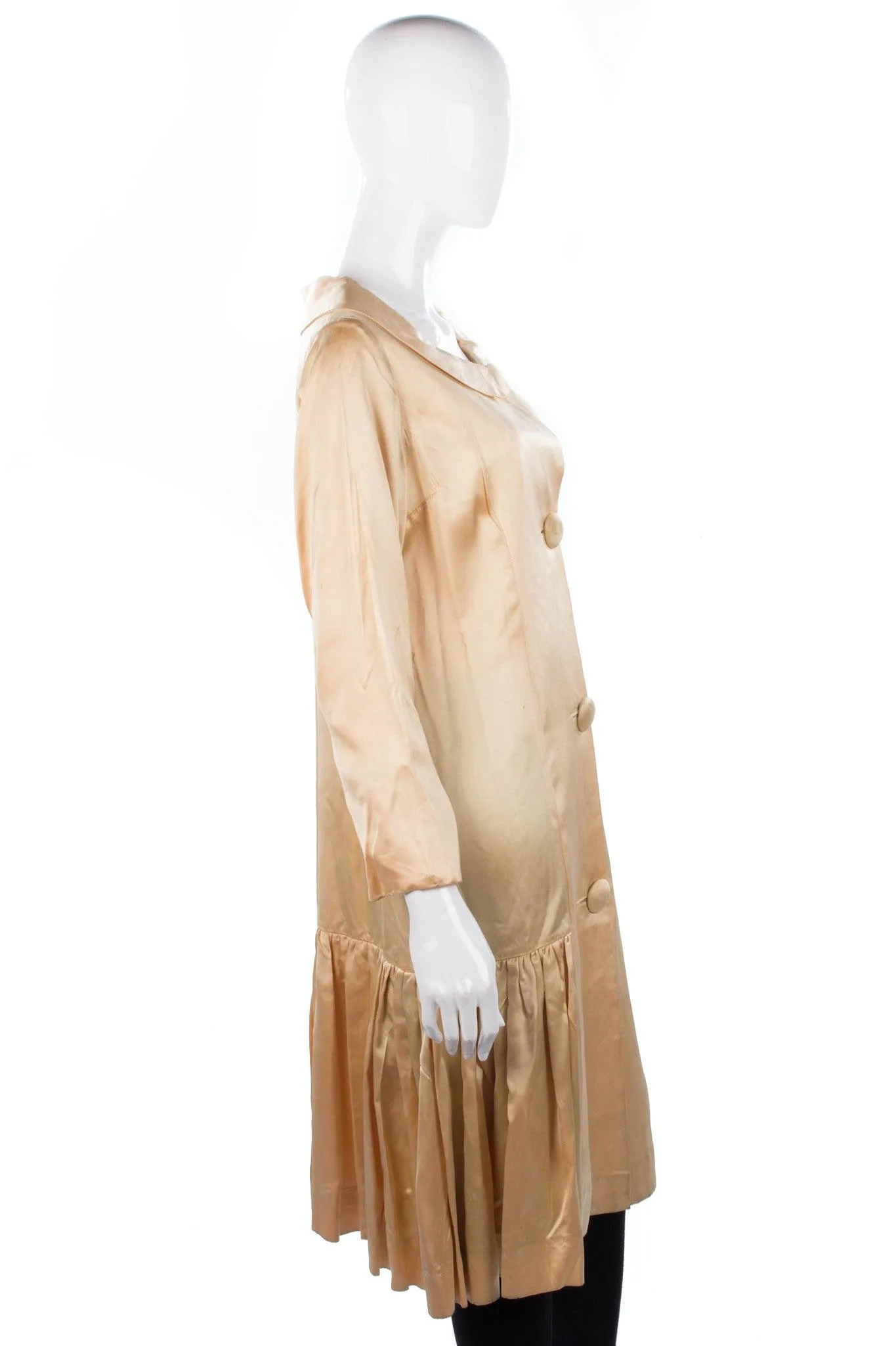 Vintage Satin Evening Coat Gold Size M