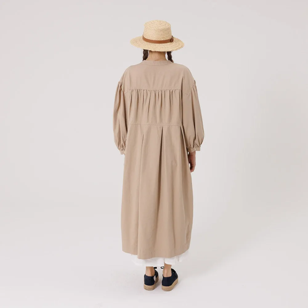 Volume sleeve pintuck dress