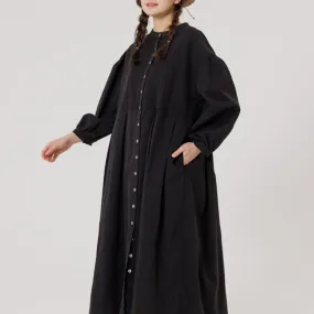 Volume sleeve pintuck dress