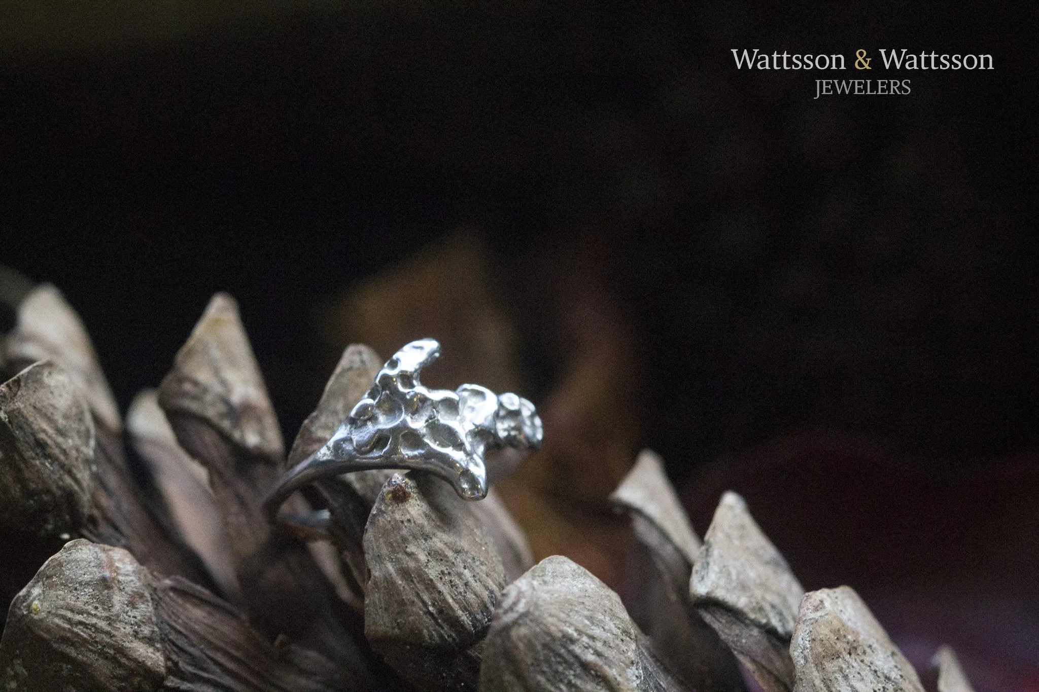 White Gold Upper Peninsula Nugget Ring