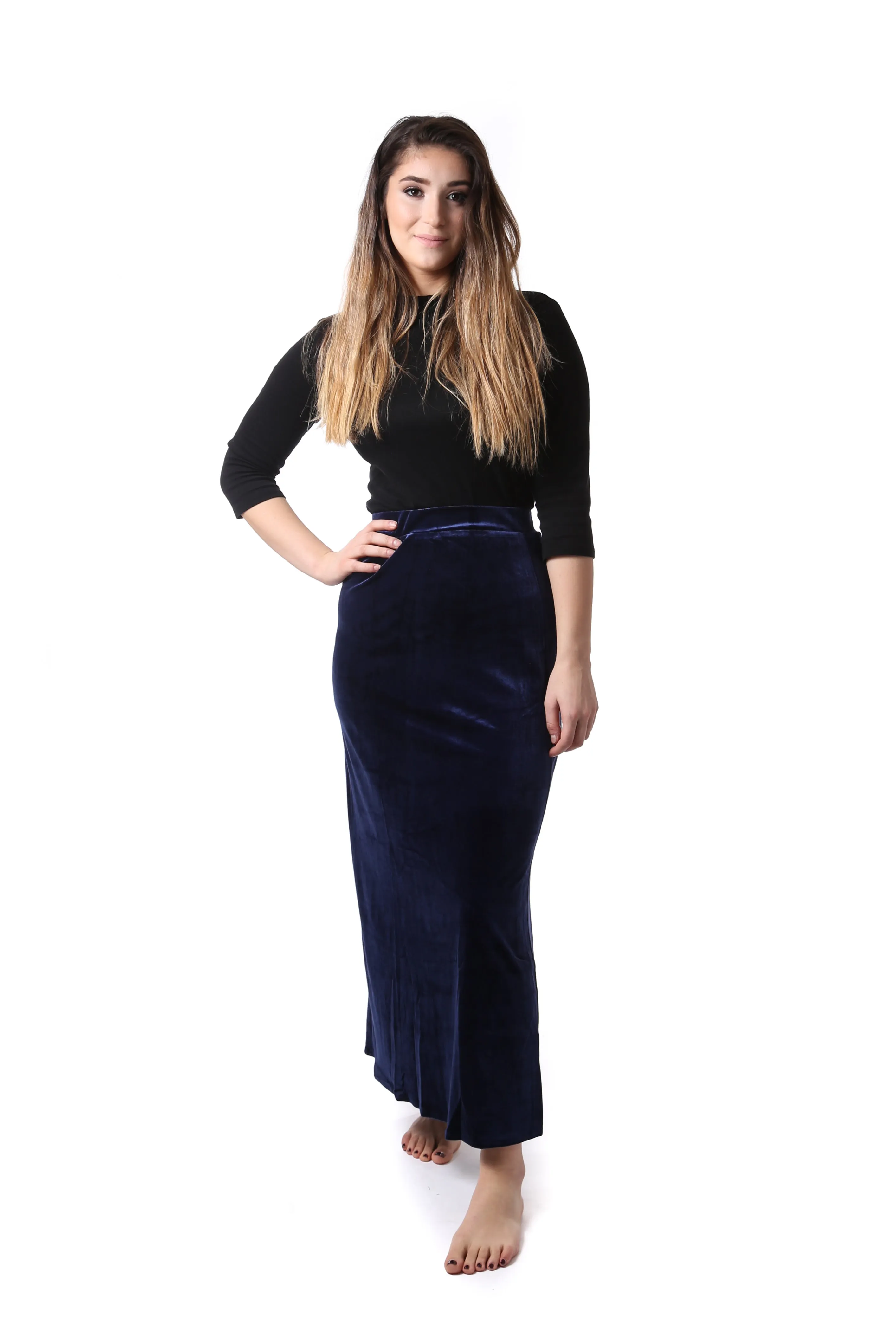 Women's Velour Maxi Skirt