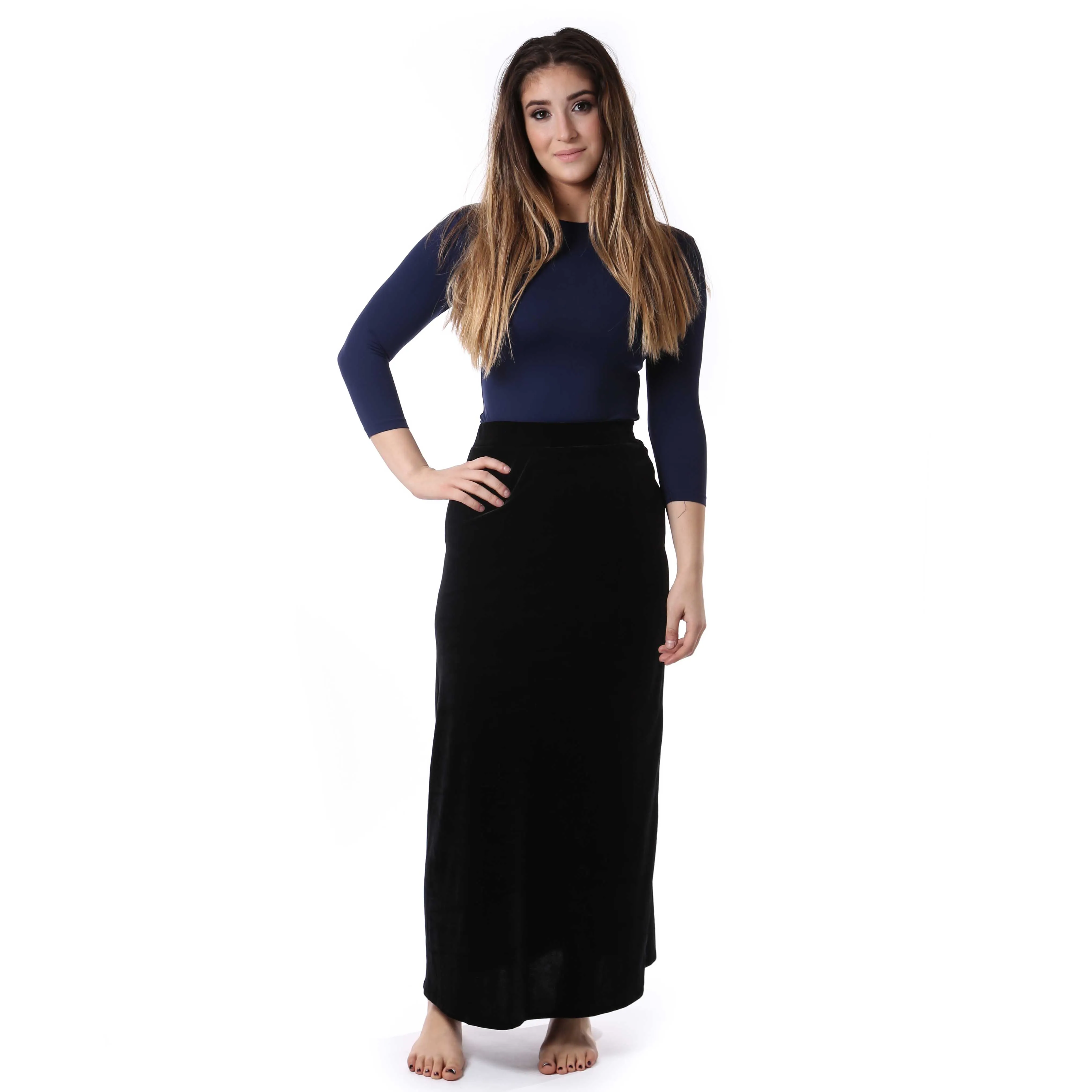 Women's Velour Maxi Skirt